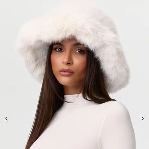 White Faux Fur Hat
